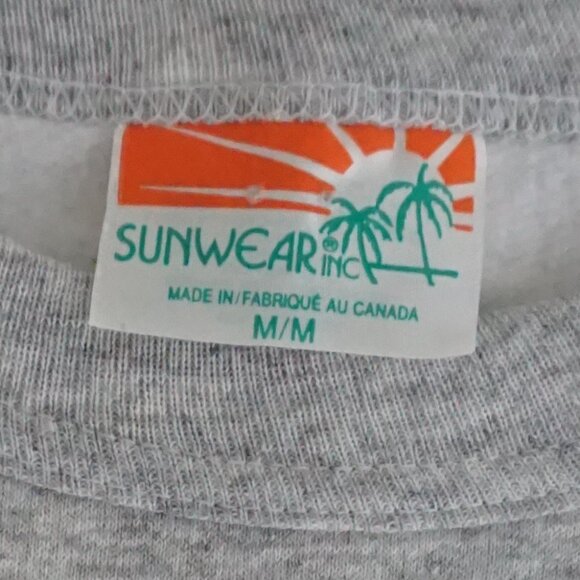 Vintage Sunwear Sweater Gray Moose Outdoor Wilderness Cabincore Medium - Picture 9 of 9